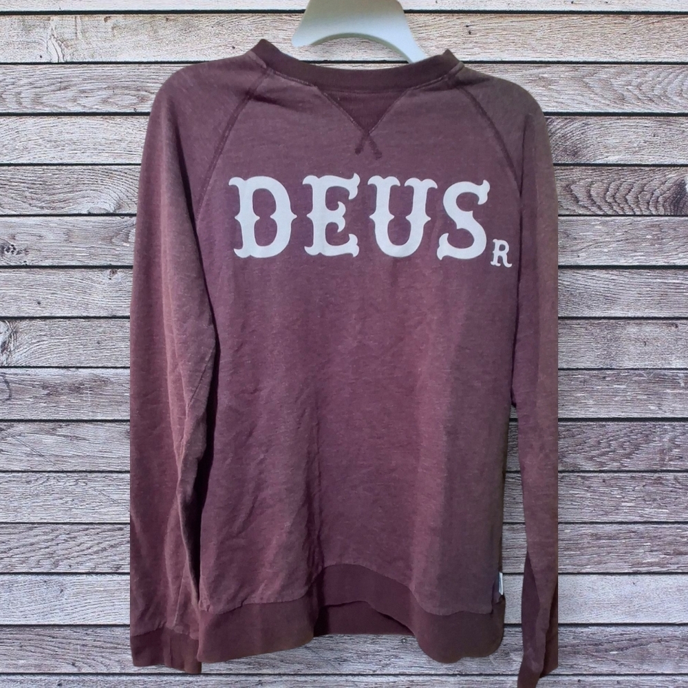 DEUS Maroon Cotton Long Sleeve Top